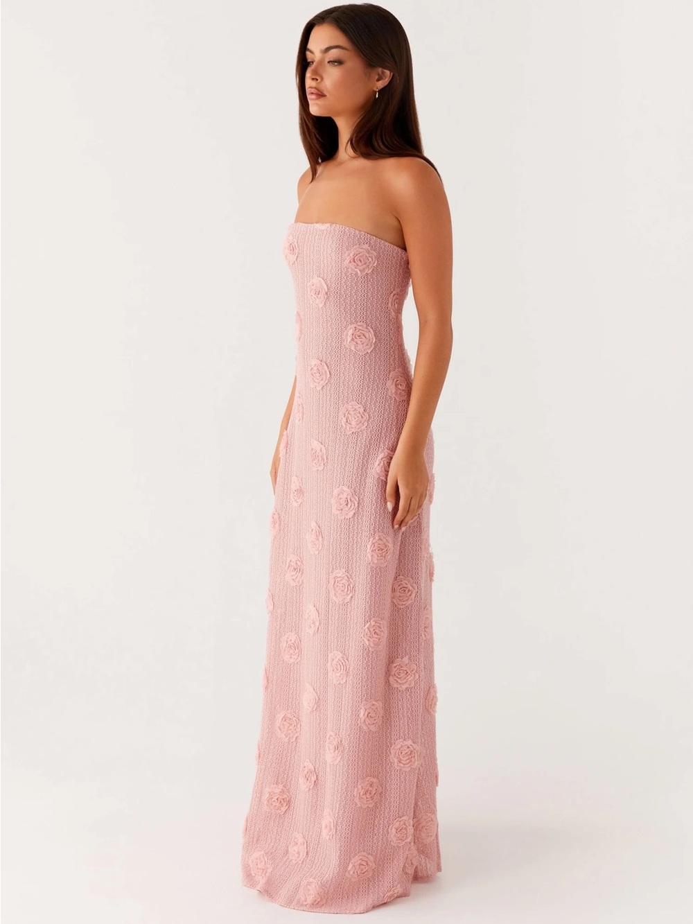 Peppermayo pink mesh 3D rose maxi dress - Picture 3 of 8